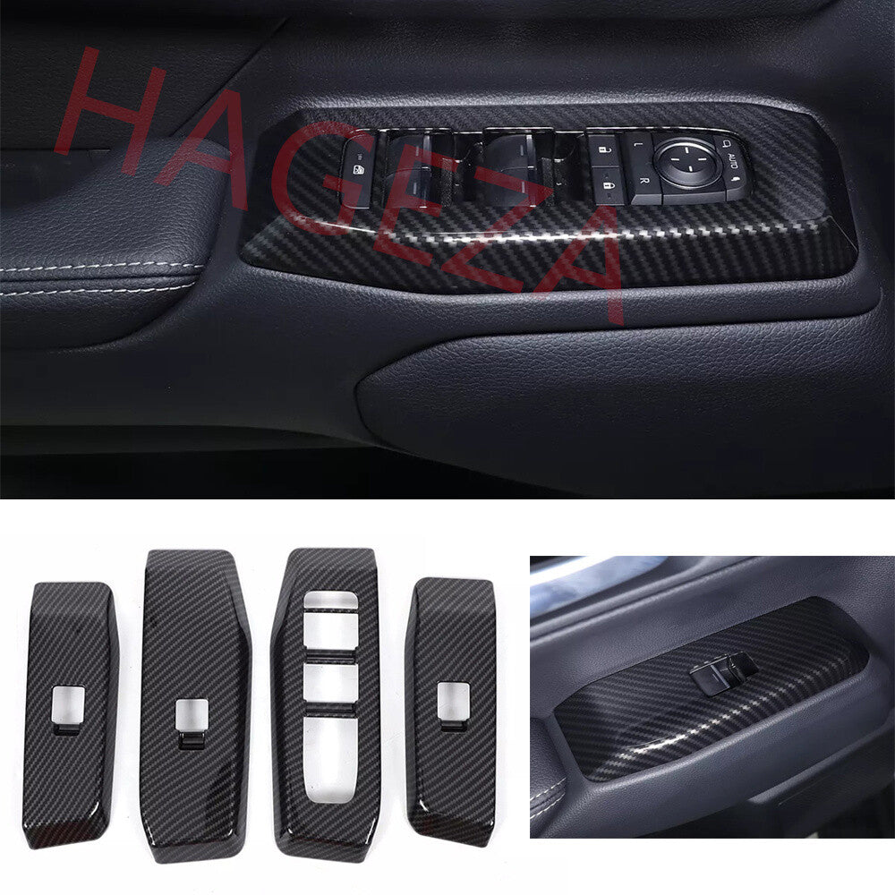 Window Lift Switch Button Trim For Toyot@ for Land Cruiser LC250 24+ABS Carbon Fiber