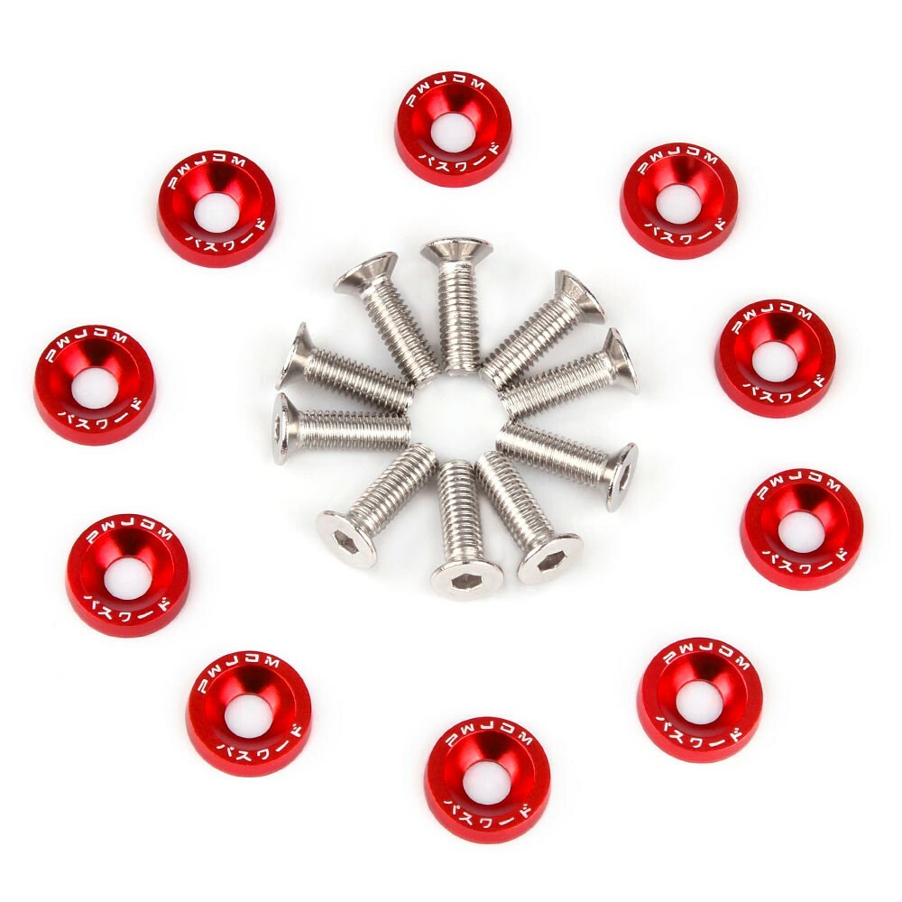 M6 Bolts Car Engine Bumper Fender Washers License Plate Screws 20PCS