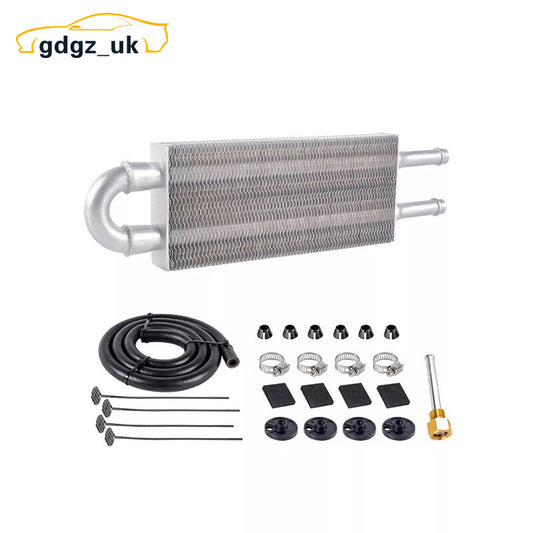 Universal 5/16 Transmission Oil Cooler Kit 2 Row/2 Pass Tube and Fin Oil Silver