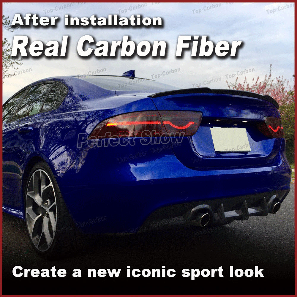 Fit for Jaguar XE X760 Sedan 15-19 REAL Carbon Rear Trunk Spoiler Boot Wing Lip