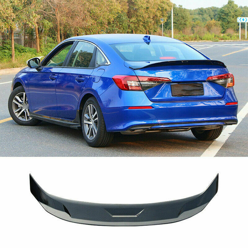 for Honda for Civic 11th 2022-2023 Carbon Fiber Rear Trunk Lip Spoiler Wing Flap ABS