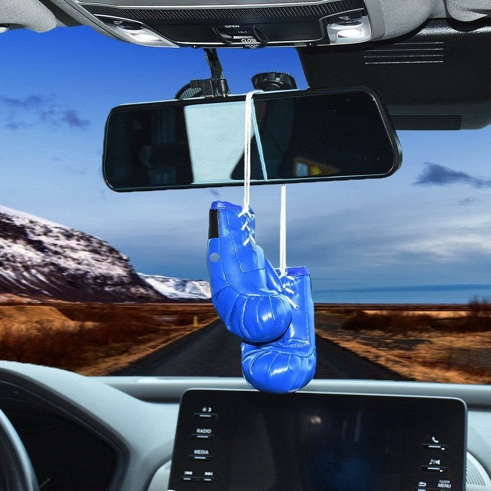 1 Pair Blue for Mini Boxing Gloves for Car Mirror Ornament Hanging Deco for Men
