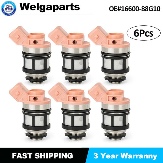 6XFuel Injectors 16600-88G10 for Nissan Pathfinder Quest D21 Pickup for Mercury 3.0L