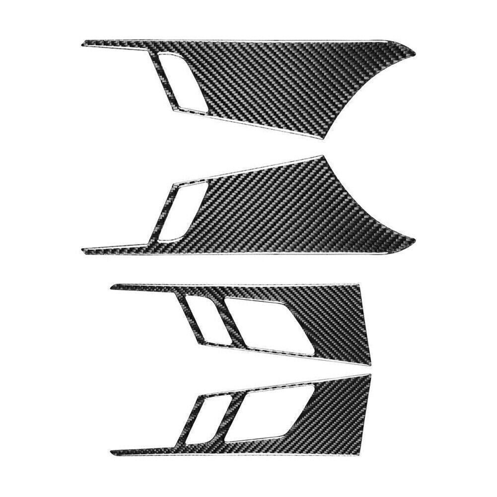 4x Carbon Fiber Interior Door Handle Panel Trim Fit for Audi A4 B9 2017-2020 2018 19