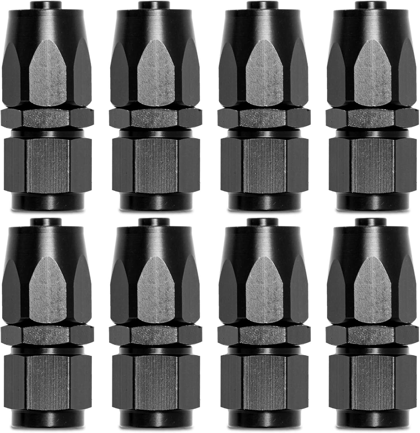 6AN Straight Rotary Hose End Fitting Adapter (8 Pieces) for Braided Fuel Line Hose Ends