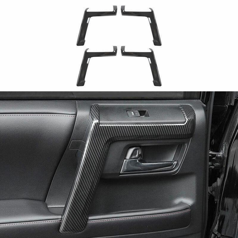 for Toyota 4Runner 2010-2021 Carbon Fiber Grain Inner Door Armrest Panel Cover