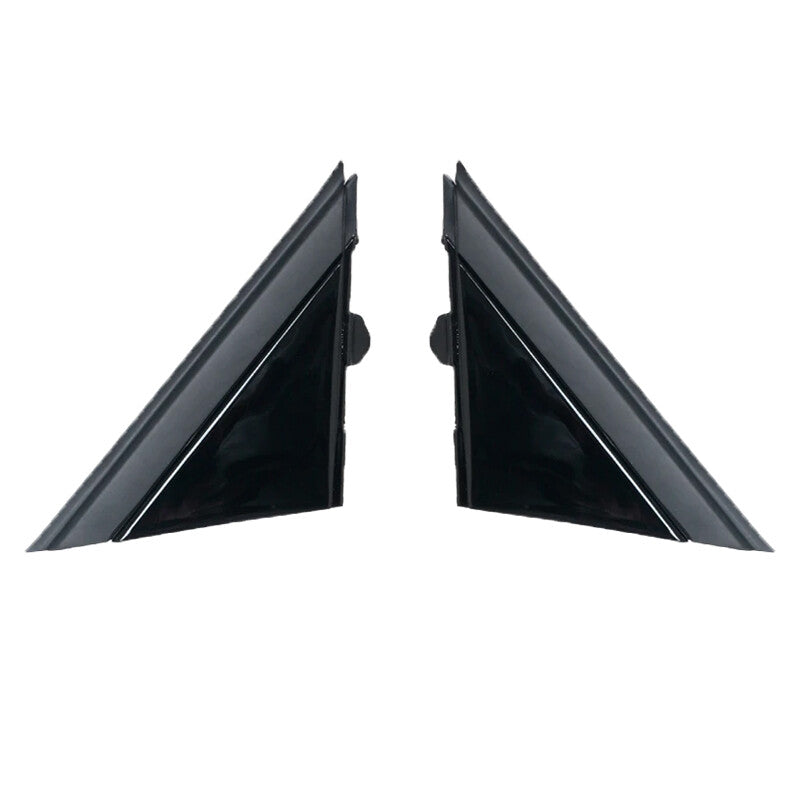 Left and right glossy black mirrored flag covers for Fiat 500 2012 - 2019