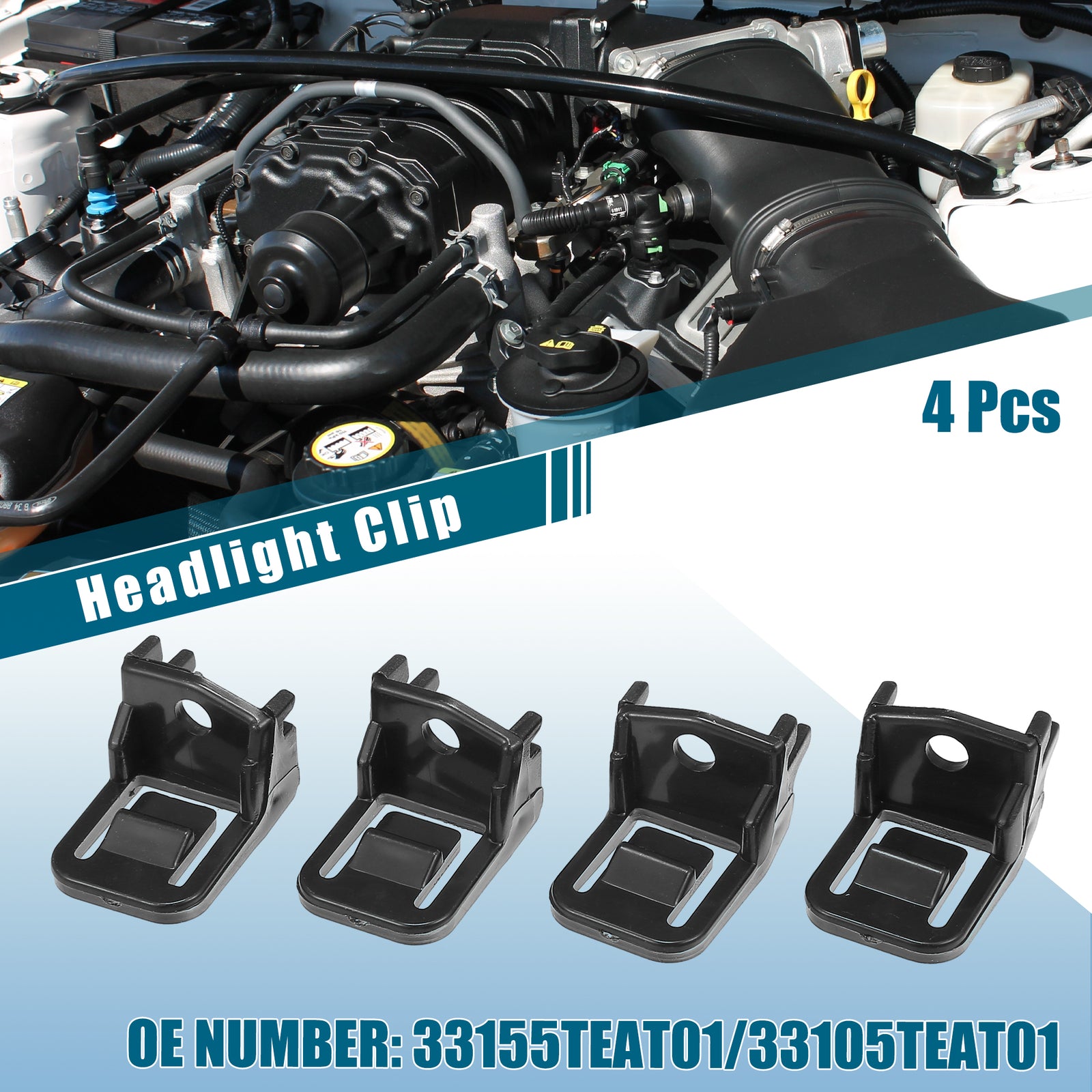 2Pair Front Left Right Headlight Clip No.33155TEAT01/33105TEAT01 for Honda for Civic