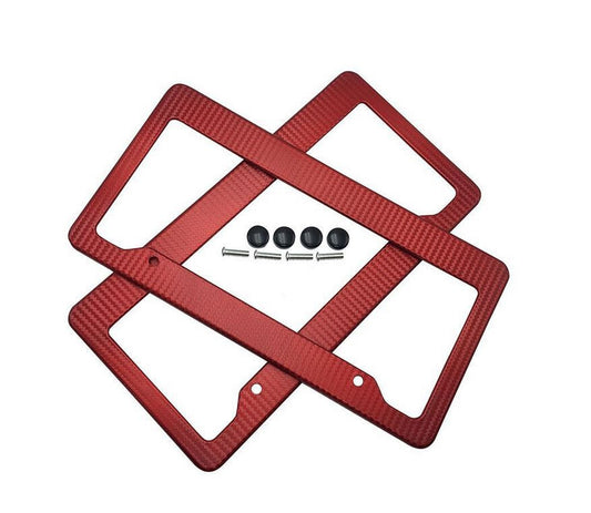 Car license plate frame cover cap rear boot trunk red carbon fiber suitable for Audi