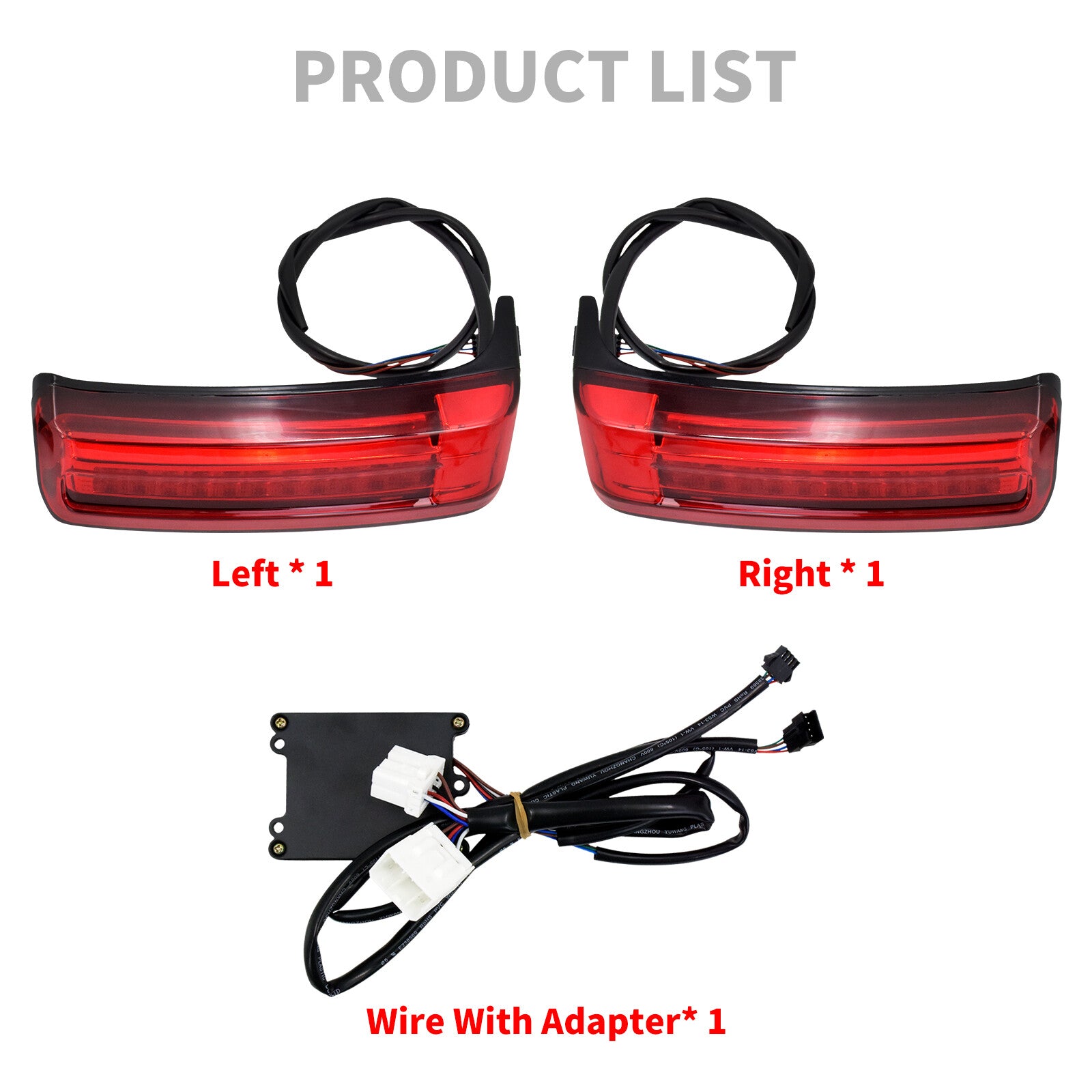 Black Saddlebag LED Turn Signal Brake Light w/ Red Lens for Harley Touring 97-13
