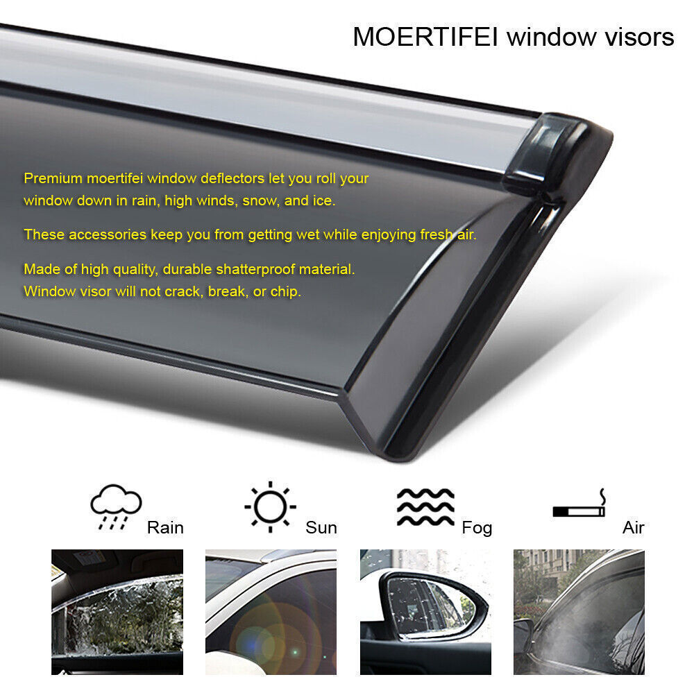 4X Side Window Deflector Visors Rain Guards Vent Shade for Ford Explorer 11-2019