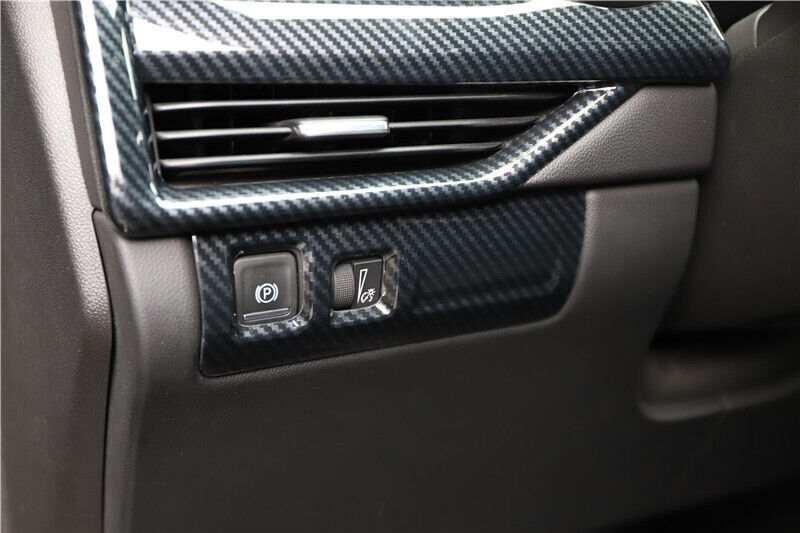 Headlight Button Frame Cover Trim Fit for Cadillac XT4 18-23 Black Carbon Fiber