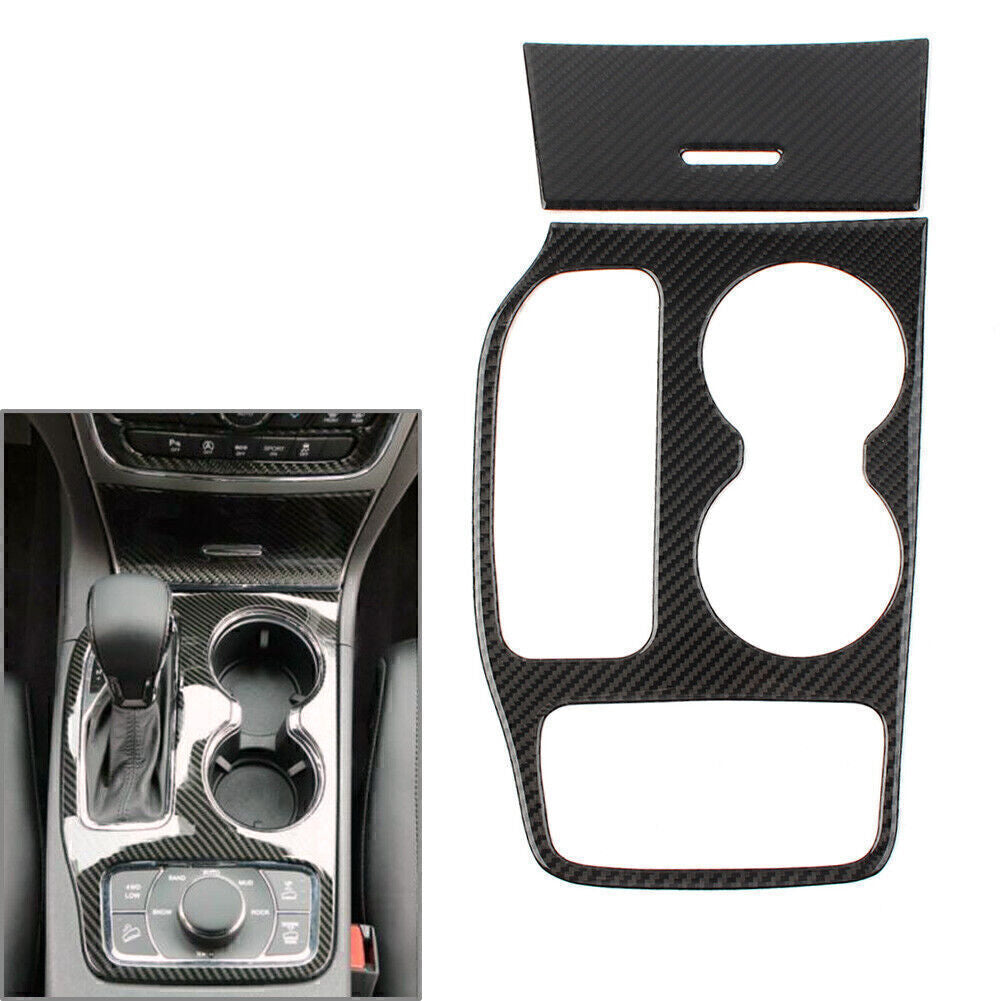Dashboard Gear Shift Panel Cover LHD for Jeep Grand Cherokee 16-21 Carbon Fiber