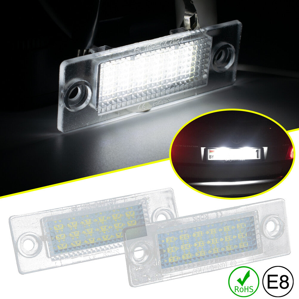 2PC Cars LED License Number Plate Lights for VW T5 Caddy Touran for Golf plus for Passat