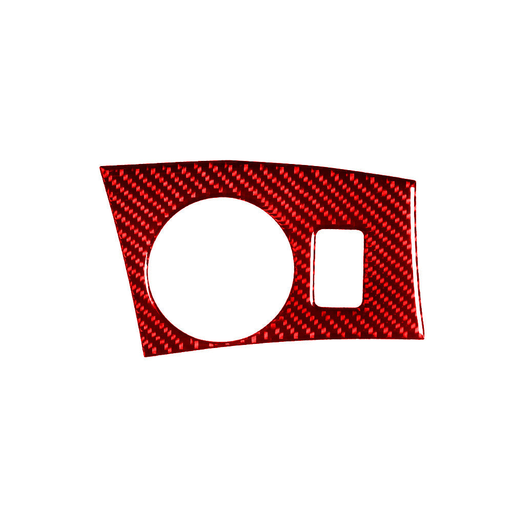 Red Carbon Fiber Dim Light Control Panel Cover Trim for Ford Fiesta 2011-2015