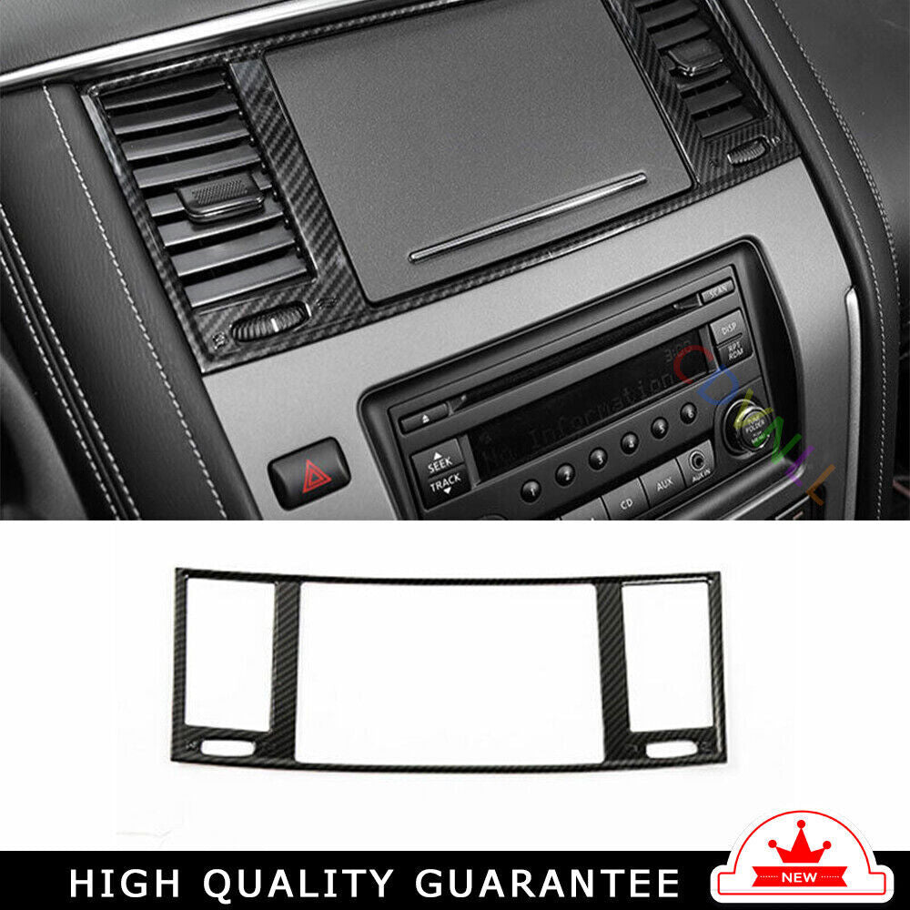 Middle Air Outlet Vent Cover Trim Fit for Nissan Armada Y62 2017-20 Carbon Fiber