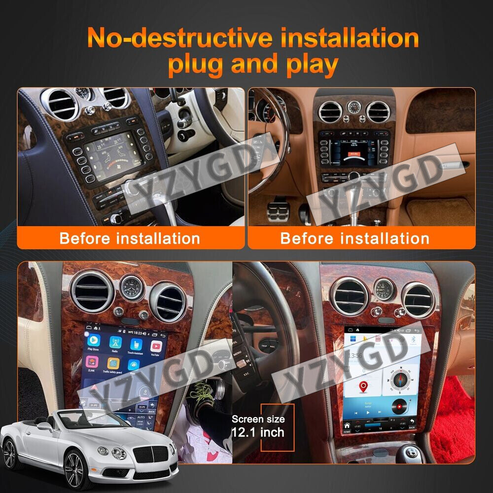 for Bentley for Continental GT 2004-2011 Stereo Car Radio CarPlay Receiver 128GB