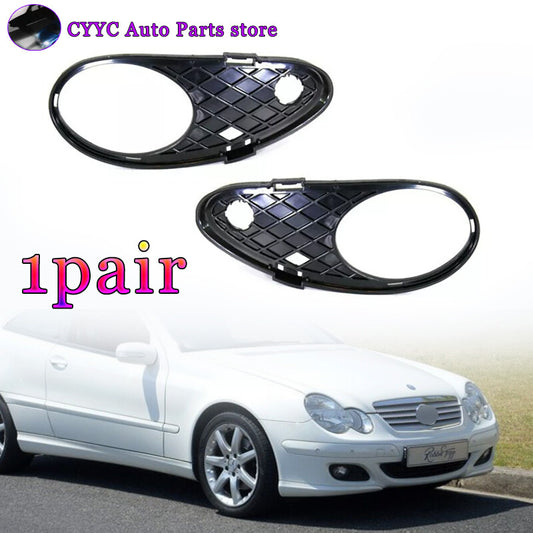 Pair Front Bumper Fog Light Trim Cover for Mercedes-Benz C230 2003-2007