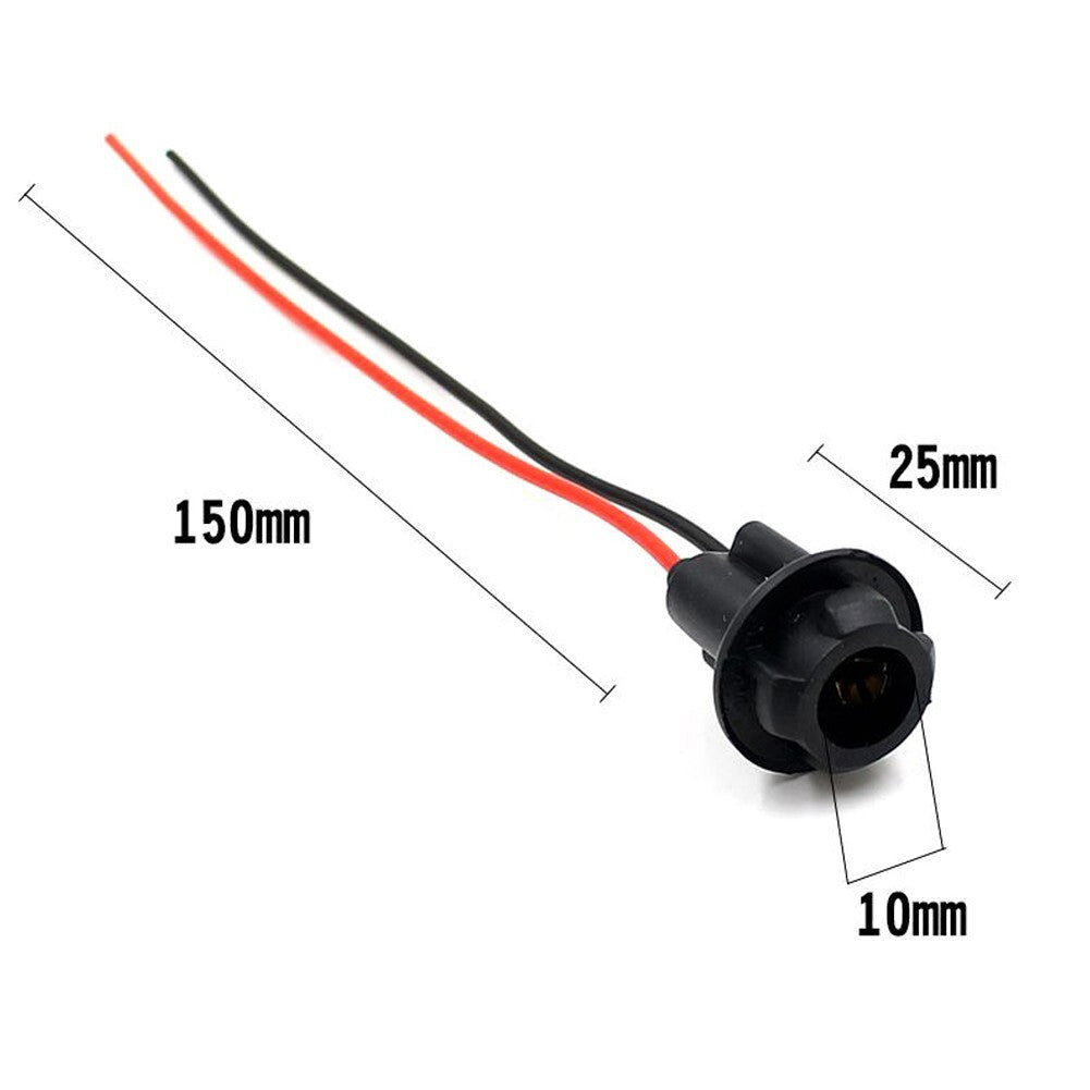 10-Pack 12V Car Socket Connector Extended LED Wedge Lamp Base