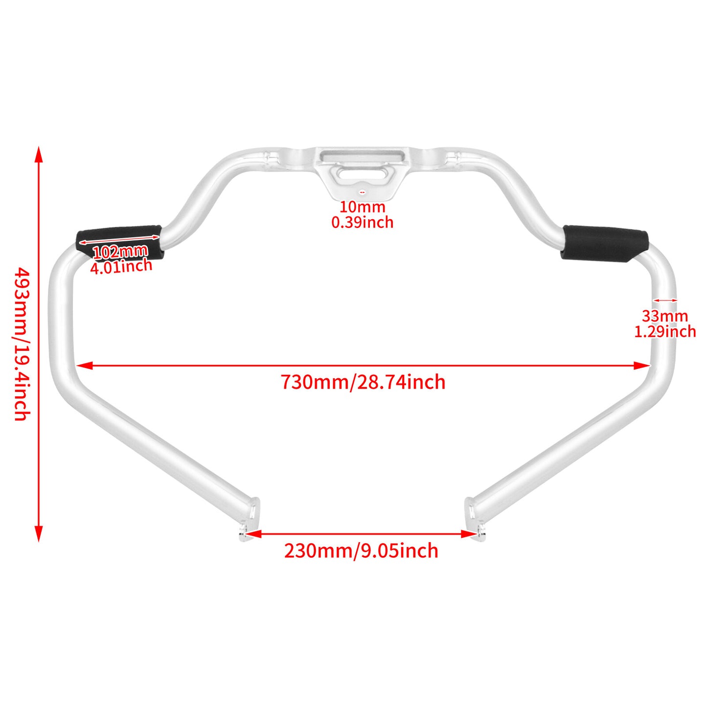Chrome Mustache Engine Guard Crash Bar for Harley Softail Breakout Fat Boy 18-23
