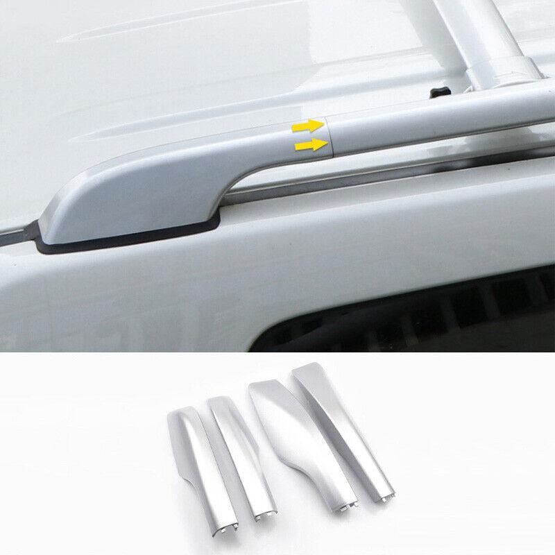 Silver Roof Rail Rack End Cover Shell Cap 4pc for Toyota for Land Cruiser 2008-2021