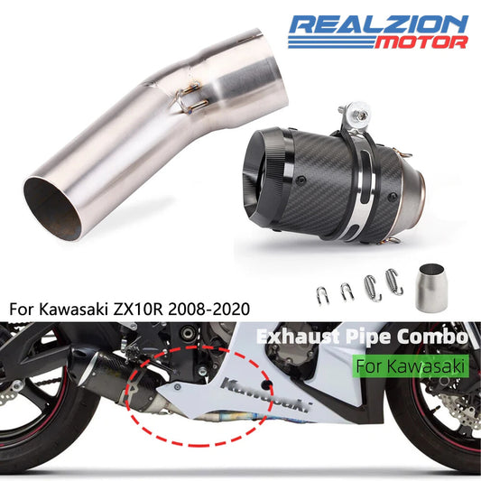 Muffler With 51mm Tail Pipe Exhaust Middle Pipe Escape for Kawasaki ZX10R 2008-2020