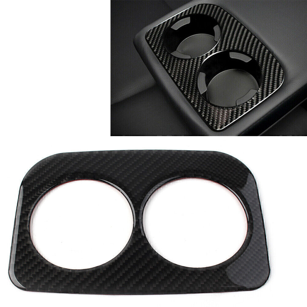 Carbon Fiber Rear Water Cup Panel Cover Trim for Subaru Forester 2013-2018 14 15