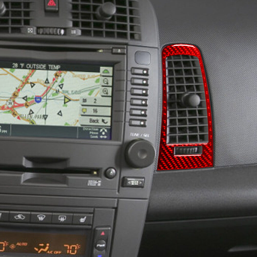 Red Carbon Fiber Interior Passenger Air Vent Cover Trim for Cadillac CTS 2003-07