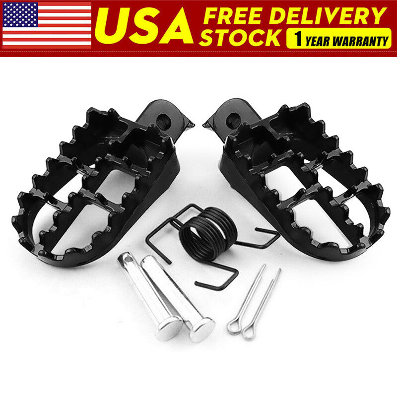 2x Motorcycle Foot Pegs Pedal Pad Footrest Dirt Bike YZ85 YZ125F YZ250F YZ450F