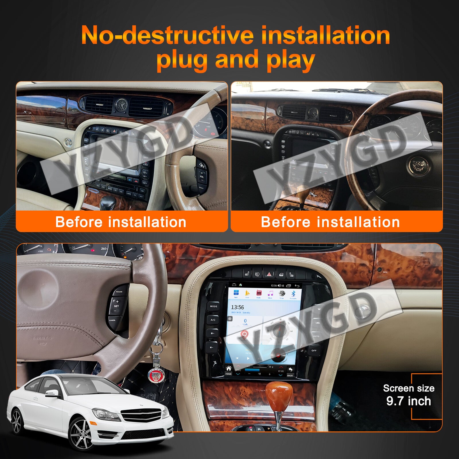 for Jaguar XJ 2004-2008 Android Car Radio Carplay Screen Receiver Player 64GB