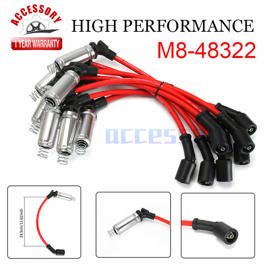 8-piece spark plug wire pack suitable for Chevrolet Silverado 1500-2500 99-09 LS1 Vortec 4.8 5.3 6.0L