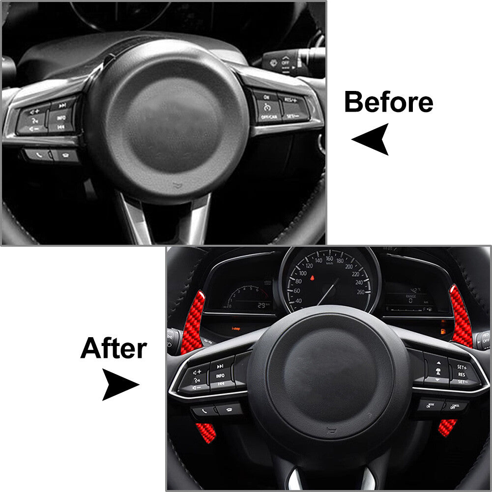 Red Steering Wheel Shift Paddle for Mazda 3 6 Atenza Axela CX-3 CX-4 MX-5