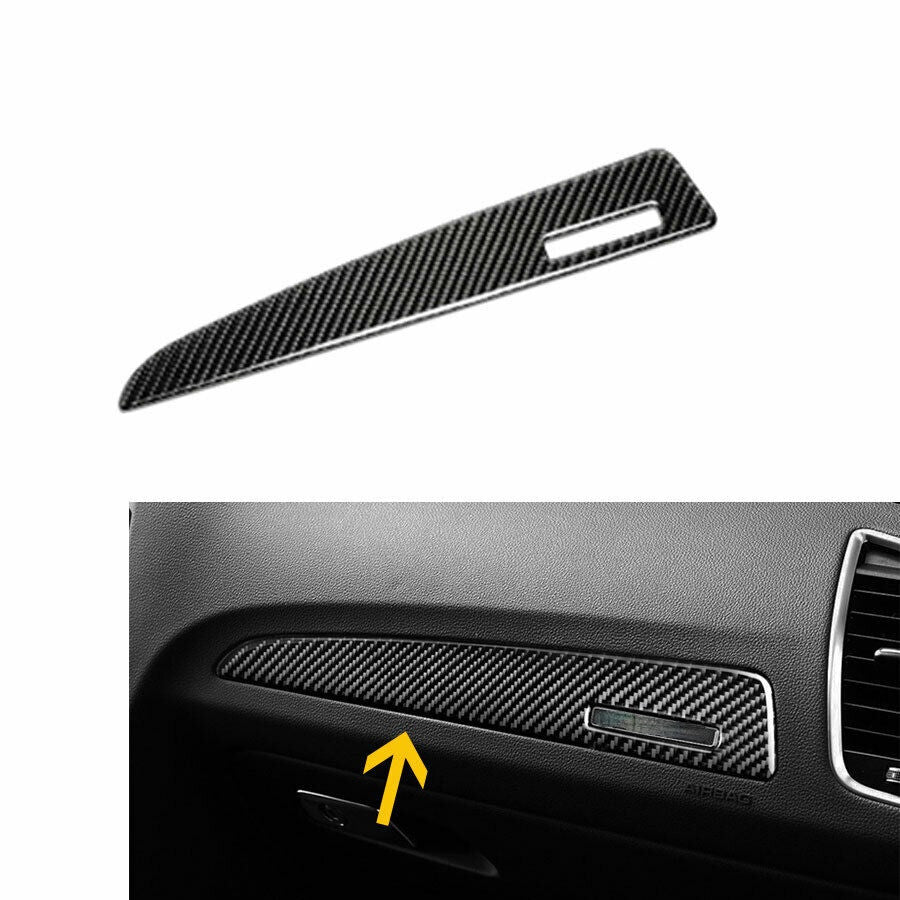 Carbon fiber passenger side dashboard trim cover for Audi Q5 (2010-18)