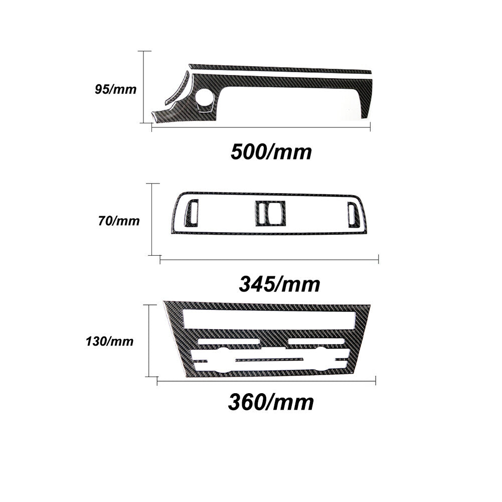 9Pc Carbon Fiber CD Control Panel Cover Trim for BMW 6 Series F12 F13 2011-2018