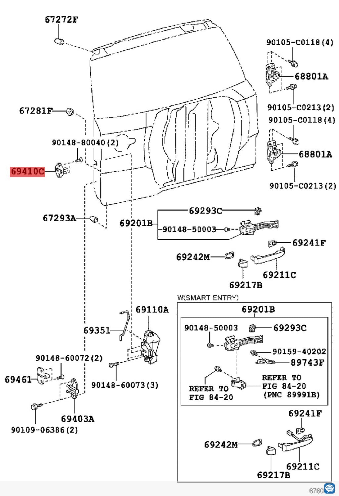 Cargo Boxes Trunk Lock STRIKER 6941060010 for 2006-2013 for Toyota RAV4