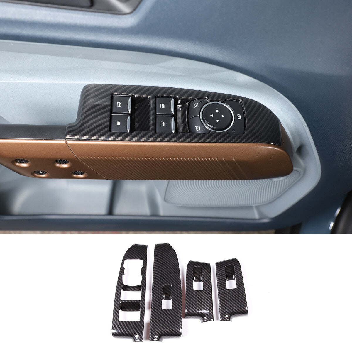 ABS Orange Window Lift Button Frame Trim Cover for Ford Maverick 2022