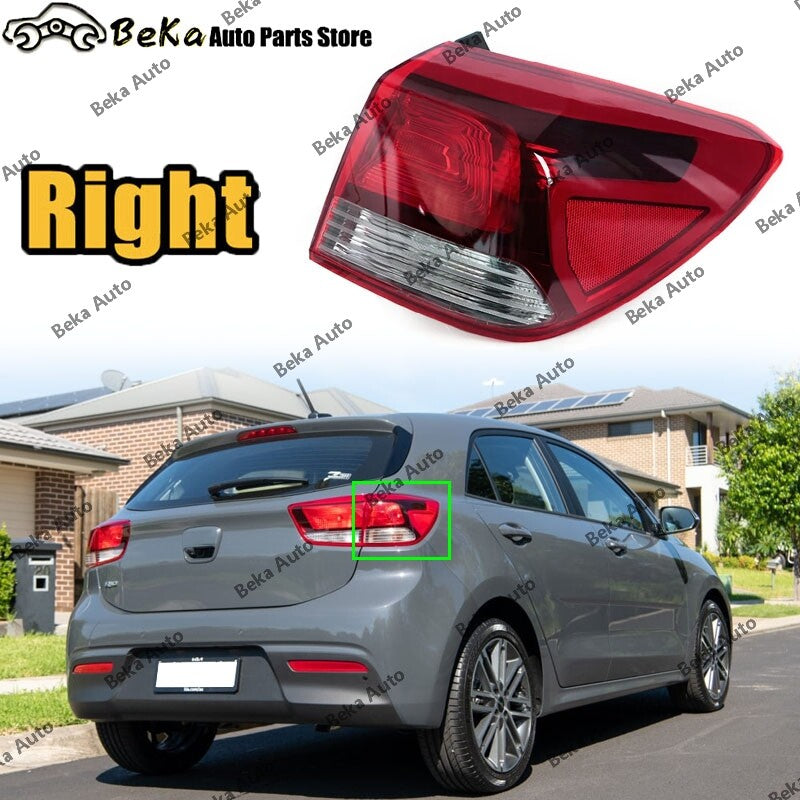 One-piece set of rear bumper lights and taillights for Kia Rio 2017-2022 5-door hatchback.