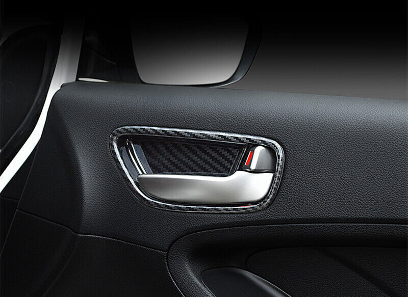 4X Carbon Fiber Style Inner Handle Door Bowl Cover Trim for Kia Forte K3 14-2018