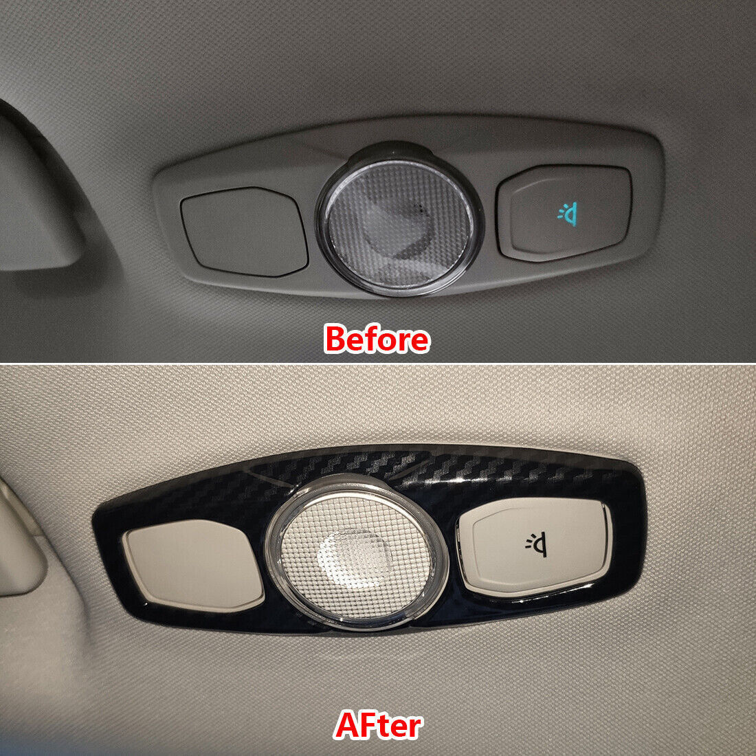 Carbon Fiber Color Reading Light Trim Fit for Ford Focus Escape 2012-2018