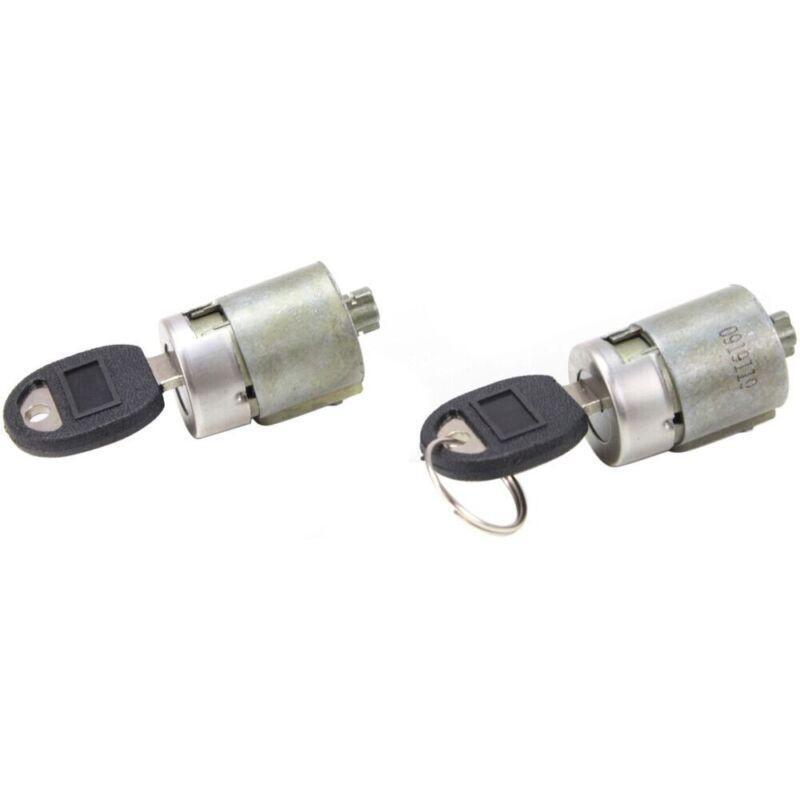 Door lock cylinder with 2 black keys for Chevrolet for GMC 2-piece set 9591963