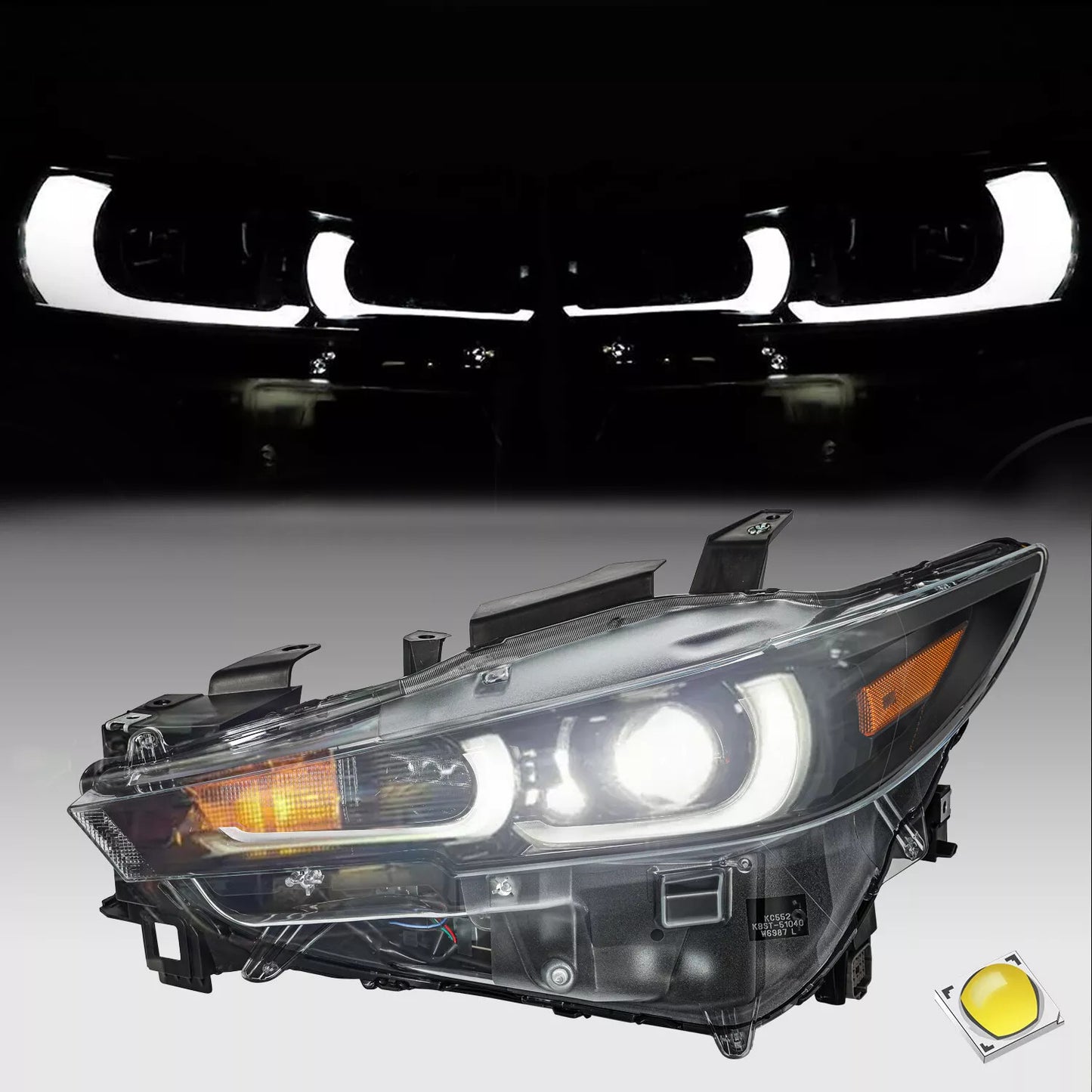 Full LED Non-AFS Left Driver Side Headlight Lamp For 2022 2023 2024 for Mazda CX-5