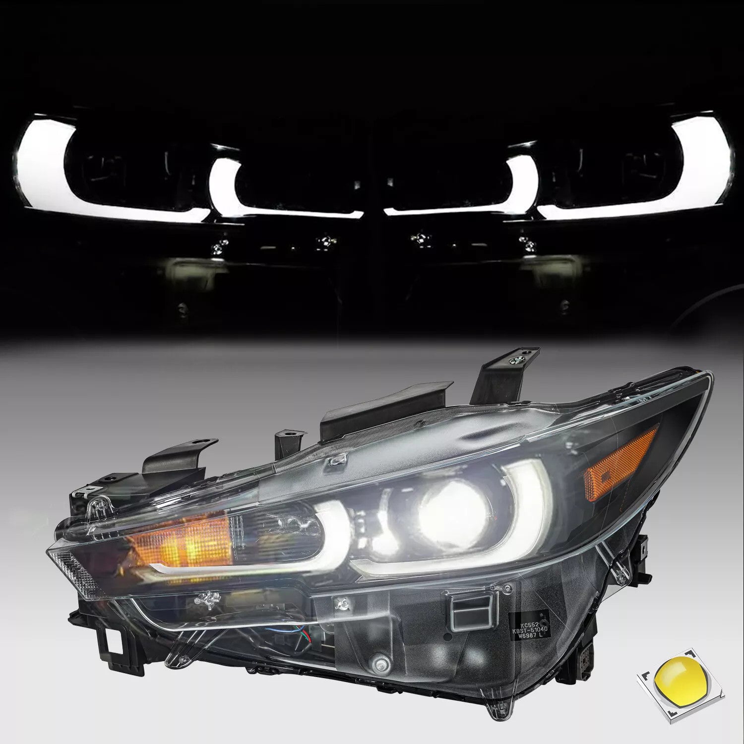 Full LED Non-AFS Left Driver Side Headlight Lamp For 2022 2023 2024 for Mazda CX-5