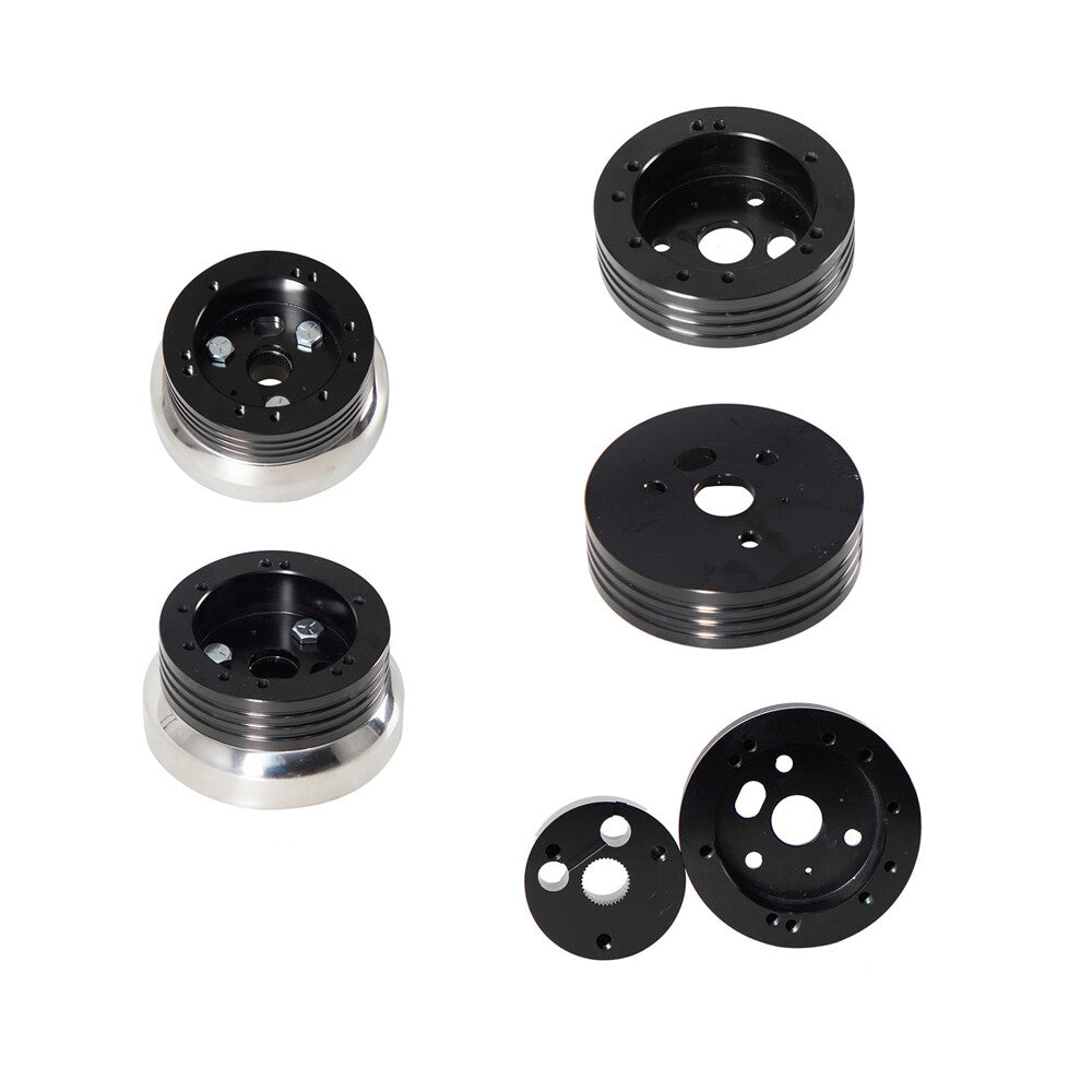 5- and 6-hole polished steering wheel hub adapters for Flaming River/Ididit/GM/ for Chevrolet