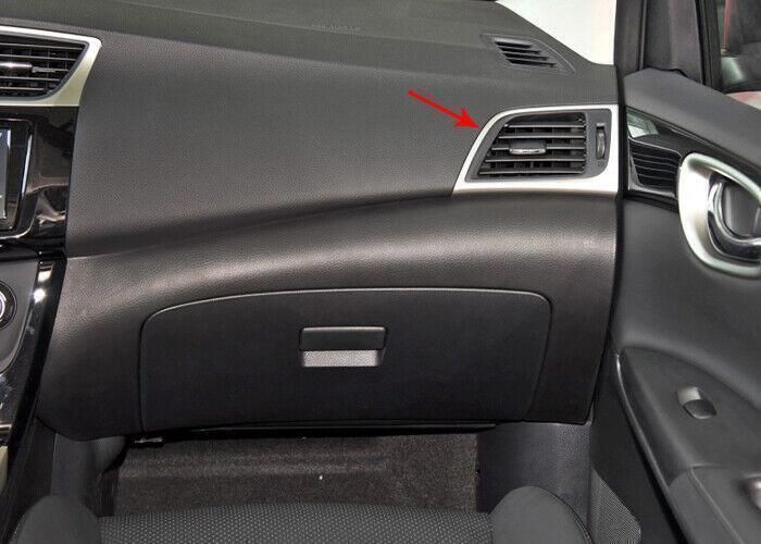 2P Red Carbon Fiber Left And Right Air Outlet Vent Trim for Nissan Sentra 13-19