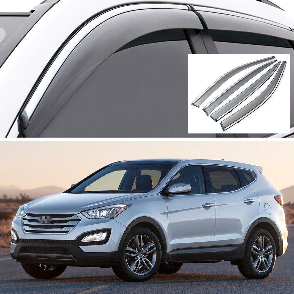Window Deflector Visors Rain Guard Vent Shade for Hyundai Santa Fe Sport 14-2018