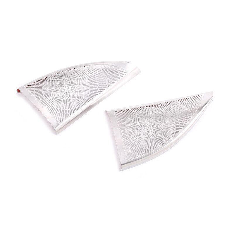 Silver Steel A-Pillar Speaker Frame Cover Trim 2pcs for Toyota Tacoma 2016-2021