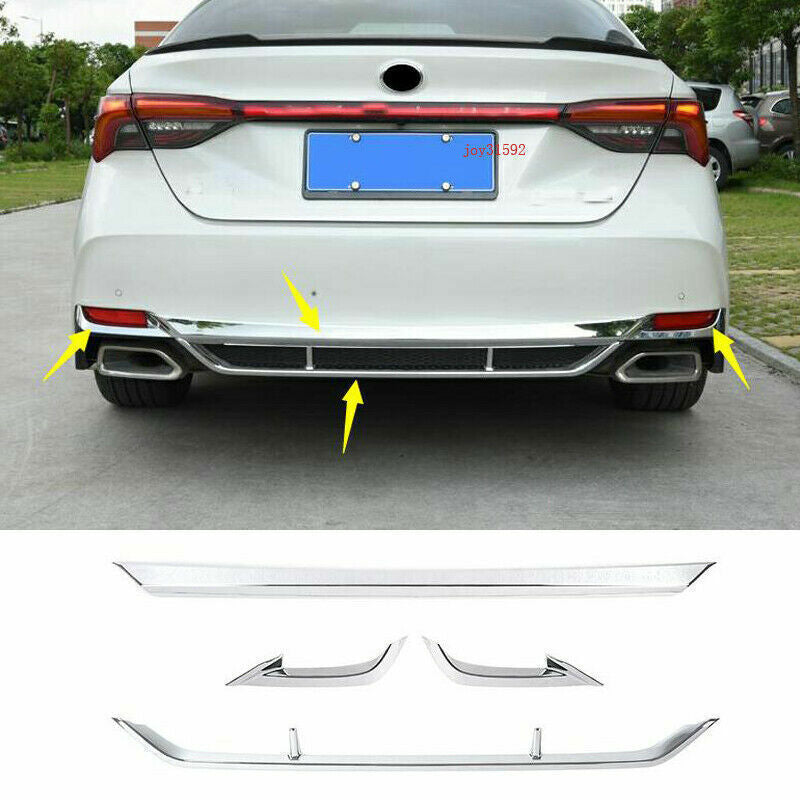 ABS Chrome Rear Bumper Lip Protector Cover Trims 4P for Toyota for Avalon 2019-2021