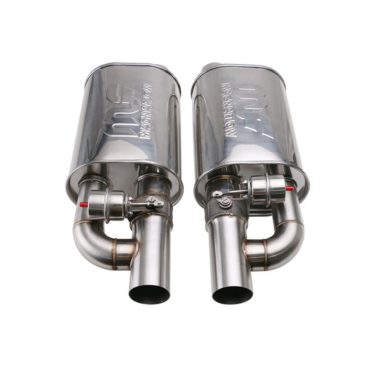 2pcs 3 In/out Adjust Sound Value Muffler Exhaust W/ Exhaust Valve 8.5  6 