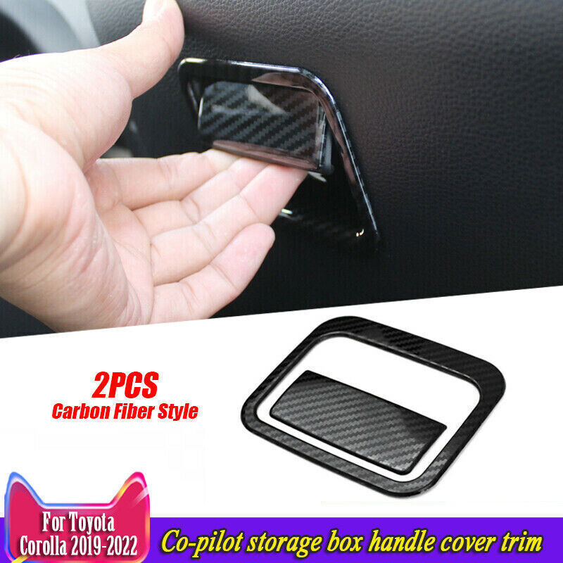 for Toyota for Corolla 20-2024 Carbon Fiber for Co -pilot Storage Box Handle Cover Trim