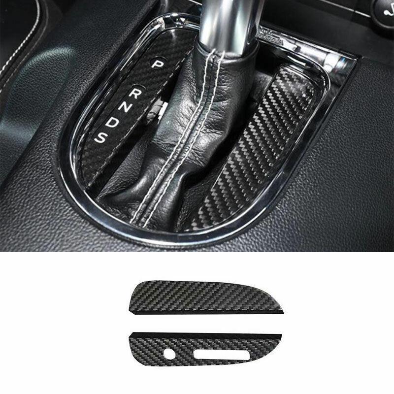for Ford for Mustang 2015-2022 Dry Carbon Fiber Middle Console Gear Shift Stickers